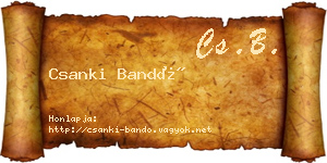 Csanki Bandó névjegykártya